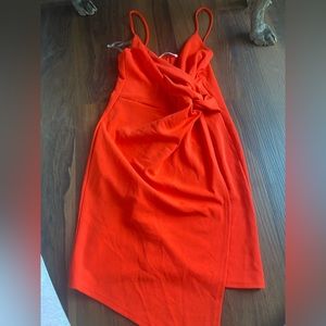 Boutique orange slit dress